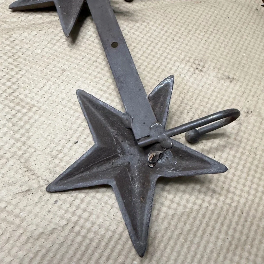 Rustic Cast Iron Texas Star Wall Hook‎ Rack 3 Hook Coat Hat Key Rack 18 inch